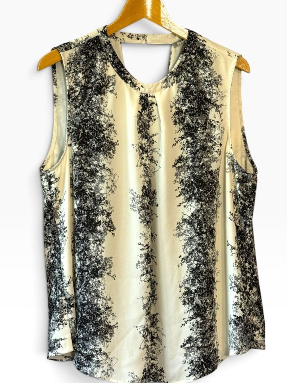Daniel Rainn Black & White Sleeveless Printed Lined Blouse - XL